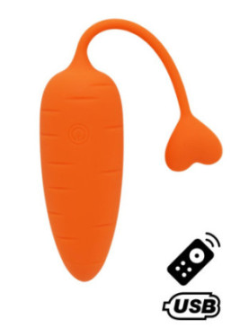 CARROT, Un Œuf vibrant avec télécommande, couleur et forme "Carotte" en silicone médical - BQ134ORA